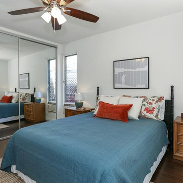 Blue and orange, vintage headboard
