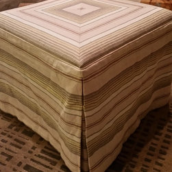 Hickory Chair - Skirted Square Ottoman - Footstools And Ottomans