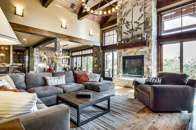 Example of an arts and crafts family room design in Sacramento
