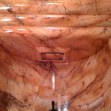 Faux stone and wood