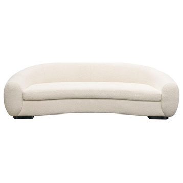 Pascal Sofa in Bone Boucle Textured Fabric w/ Contoured Arms & Back by...