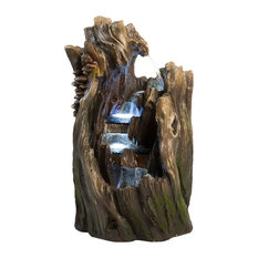 50 Most Por Outdoor Fountains And Ponds For 2018 Houzz Harmony Fountains 22 Walnut Log Indoor Or Outdoor Garden Fountain With Led Lights