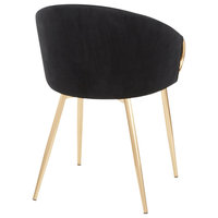Claire Chair, Gold Metal, Black Velvet