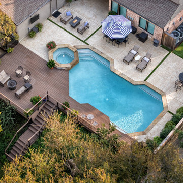 Custom Creekside Deck & Poolside Outdoor Living Remodel