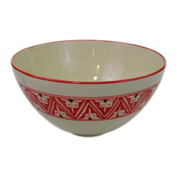 Le Souk Ceramique - Deep Stoneware Salad Bowl Nejma Design - Serving And Salad Bowls