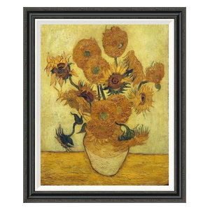 Vase With Fifteen Sunflowers 1889 By Vincent Van Gogh 23x28