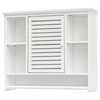 Gallerie Decor Natural Spa Transitional Bamboo Compartment Wall Shelf in White