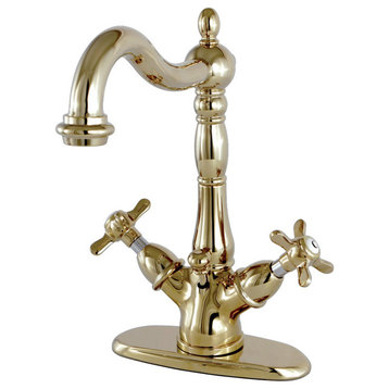 Essex Two-Handle Bathroom Faucet,Brass Pop-Up & Cover Plate, Polished Brass
