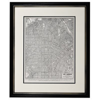 Vintage Los Angeles Map, Framed Original LA Map-Authentic 1940s