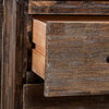 Modern Distressed Walnut Nightstand with Two Drawers