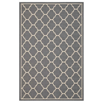 Area Rug Floor Carpet, Indoor Outdoor, Moroccan, Rectangular, 9x12, Gray Beige