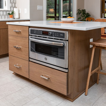 Contemporary Kitchen with Contrasting Bamboo and White Cabinets in Baltimore, MD