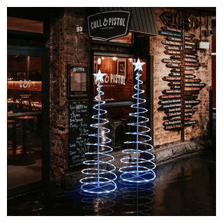 5 Ft LED Spiral Tree Light Cool White 182 LEDs USB Powered Christmas 2 ...