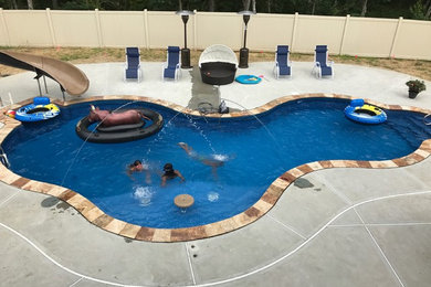 Inground Pool and Waterfall Installation