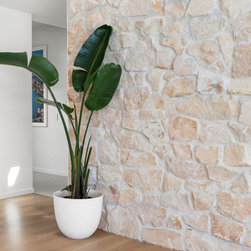 Hotham Tumbled Limestone Crazy Paving at Sunrise Beach - Indoor Fireplaces