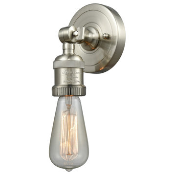 Bare Bulb 1-Light ADA Compiant Sconce, Brushed Satin Nickel