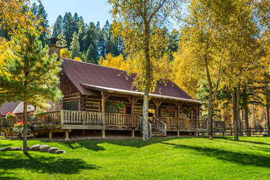 Rustic wood gable roof idea in Denver