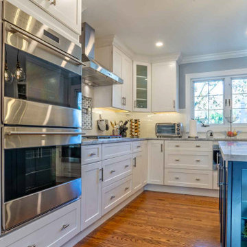 Navy Blue Island Kitchen