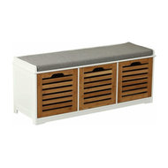 Storage Box Oak Finish Mango Wood Scandinavian Accent