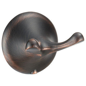 Newport Collection Double Robe Hook, Classic Bronze