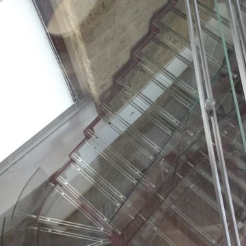 stairway steel and glass