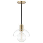 Mitzi by Hudson Valley Lighting - Kyla Pendant - Aged Brass Finish - Clear Glass - We get it. Everyone deserves to enjoy the benefits of good design in their home - and now everyone can. Meet Mitzi. Inspired by the founder of Hudson Valley Lighting's grandmother, a painter and master antique-finder, Mitzi mixes classic with contemporary, sacrificing no quality along the way. Designed with thoughtful simplicity, each fixture embodies form and function in perfect harmony. Less clutter and more creativity, Mitzi is attainable high design.