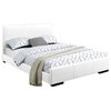 Camden Isle Abbey Upholstered White Faux Leather Queen Platform Bed