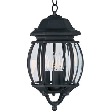 Crown Hill 3-Light Outdoor Hanging Lantern, Black