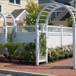 Board Fence with Arbors - Pergolas