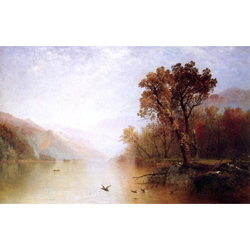 John Frederick Kensett Lake George 18"x27" Premium Canvas Print