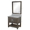 30" Vanity, Storm Grey Quartz Top, Sink, Drain, Mounting Ring, and P-Trap, Oil Rubbed Bronze, Mirror Included