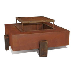 Ore Square Gas Burning Fire Pit - Fire Pits