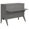 Northampton Solid Wood Frame Full Size Murphy Bed Desk with Mattress in Gray