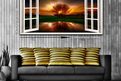 View from a Window Panoramic Canvas Prints