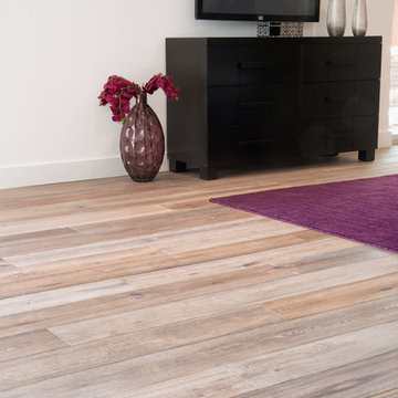 Living Room with Deep Smoked Oak Flooring in Woodland Hills