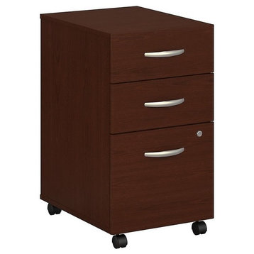 Series C 3 Drawer Assembled Mobile File Cabinet in Mahogany - Engineered Wood