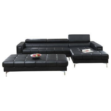 Trapani 2 Pieces Sectional Sofa Upholstered in Bonded Leather