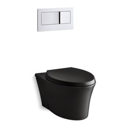 Veil(TM) one-piece elongated dual-flush wall-hung toilet with Reveal(R) Quiet-Cl - Toilets