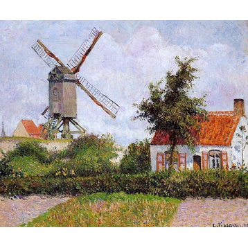 Camille Pissarro A Windmill at Knocke- Belgium Wall Decal
