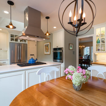 Traditional Kitchen with Painted Reverse Paneled Doors