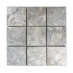 Light Grey 4" x 4" Stone Mosaic Tile