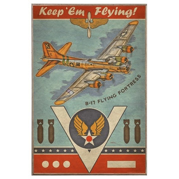 B-17 Flying Fortress, Birch Wood Print
