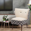 Ox Bay Aly Gan Cream/Charcoal Animal Print Cotton Blend Chair, 29.5"x26"x30"