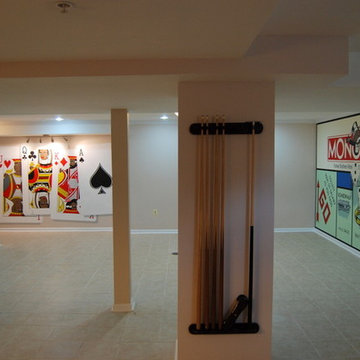 Poker Themed Mural hand-painted in a Game Room in Clinton, Maryland