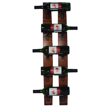5 Bottle Wall Rack, Caramel