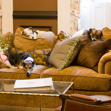 living room comfort in an antique home