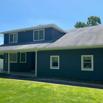 Commack Siding - Midnight Blue Shake Shingles | Alpha Windows & Siding