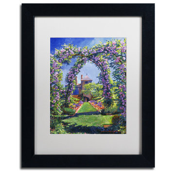 David Lloyd Glover 'English Rose Arbor' Art, Black Frame, 11"x14", White Matte