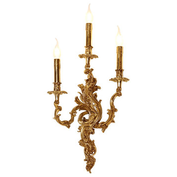 Luxury Wall Lamp in the Classic French Style, Living Room, Bedroom, 3 Lights