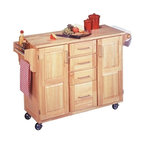 Homestyles General Line Wood Rolling Kitchen Cart in Brown